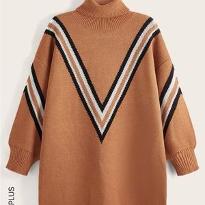 Turtle neck drop shoulder sweater dress/tunic